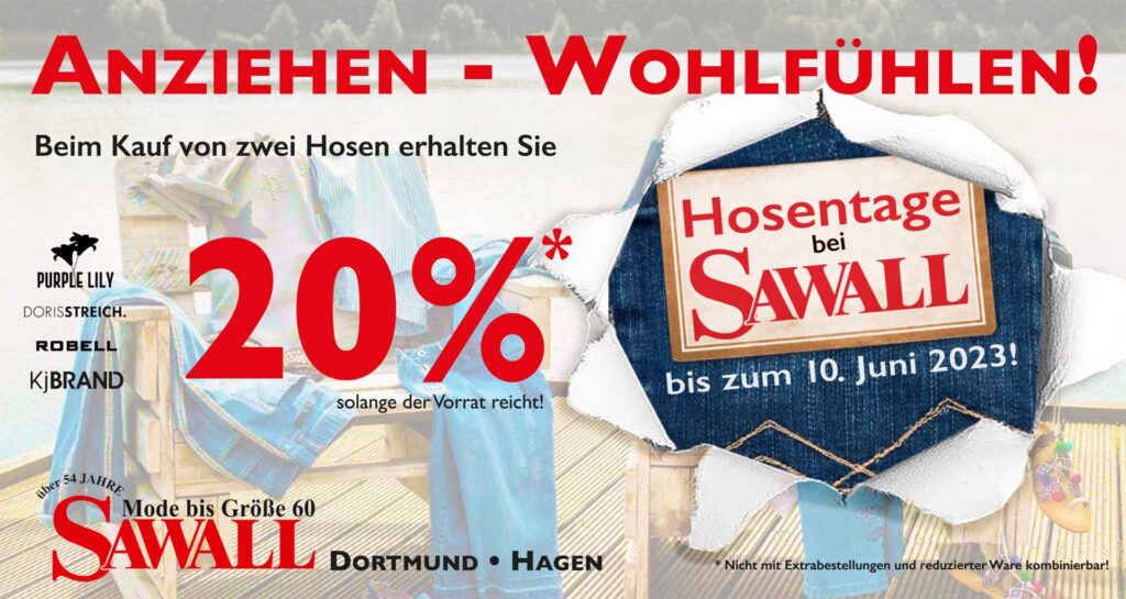 Hosentage bei SAWALL - Flyer Vorderseite